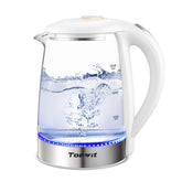 TopWit hervidor de vidrio 2L para hervir agua rápidamente, ideal para té y café
