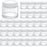 TOPZEA tarros de vidrio 2oz con tapas blancas, ideales para cremas.
