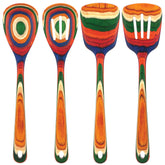 Totally Bamboo Baltique Marrakesh: cucharon-mezclador colorido para remover sin rayar sartenes antiadherentes.