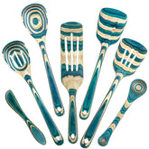 Totally Bamboo Baltique Mykonos: juego de utensilios de cocción de 7 piezas aptos para antiadherentes