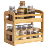 Totally Bamboo porta-especias de dos estantes para la cocina, mejora la organización.