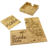 Totally Bamboo Florida: posavasos rompecabezas que protegen la mesa con diseño único.