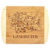 Totally Bamboo placa de corte Washington grabada, ideal para preparar y presentar ingredientes con estilo.
