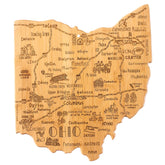 Totally Bamboo: tabla en forma de Ohio con mapa grabado para cortar y servir