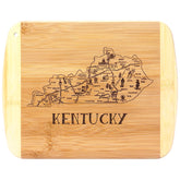 Totally Bamboo tabla de cortar Kentucky con grabado, ideal para servir y cortar con estilo.