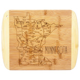 Totally Bamboo tabla Minnesota con arte grabado para servir y presentar.