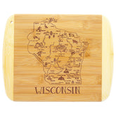 Totally Bamboo tabla Wisconsin con grabado general, ideal para servir con estilo.