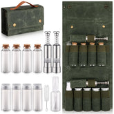 TOBWOLF bolsa de especias portátil para viaje, organizada y fácil de transportar.