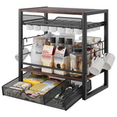 Organizador TQVAI con tres niveles para barra de café, ordena accesorios.