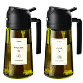 TrendPlain dispensador de aceite de oliva 470 ml con vertido y rociado, fácil control.
