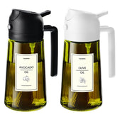 TrendPlain dispensador de aceite de oliva 470 ml para cocina con pulverizador suave.