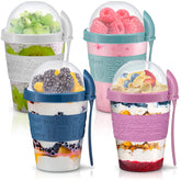Tribello 4-pack parfait con tapas, ideal para desayunos prácticos.