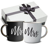 Taza Triple Gifffted para Sr. y Sra, ideal para café diario y regalo elegante.