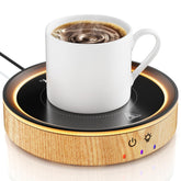 Trivoxia calentador de tazas con diseño en madera mantiene bebidas calientes de forma segura.