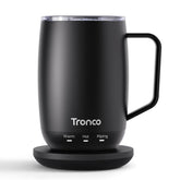 Taza Tronco inteligente 14 oz con base de calentamiento para mantener el café caliente.