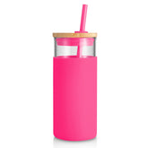 Vaso Tronco 20 oz con tapa y pajilla, ideal para llevar bebidas frías.