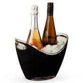 TRUE cubo-hielo moderno con 2 botellas, mantiene bebidas frías con estilo.