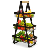 TSMGODVzzz cesta-frutas-3-niveles-reforzada para estabilidad al cargar frutas y verduras pesadas.