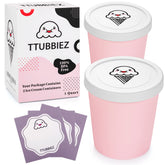 TTUBBIEZ contenedores de helado rosa, dos unidades para porciones prácticas.