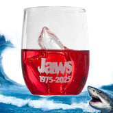 Tuopuone vaso vino cristal tiburon dentro, ideal para sorprender en reuniones.