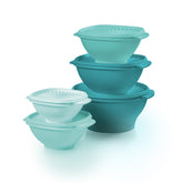 Tupperware Heritage: tazones verdes vintage para almacenamiento práctico de comida.