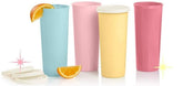 Vaso Tupperware 16 oz azul pastel, lados rectos, agarre cómodo