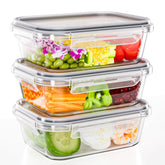 TUSEASY Contenedores de vidrio 35 oz con tapas para almacenar comidas.