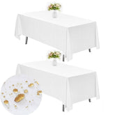 Mantel TwinRPET rectangular blanco, ideal para banquetes y protección de la mesa.