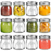 Tarro Mason de Tynatune 8oz con tapa y aros, ideal para conservar alimentos.