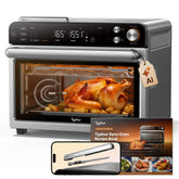 Typhur Sync Oven frente de acero inoxidable, cocción versátil para la familia.