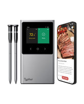 Typhur Sync muestra la pantalla LCD para lecturas claras durante el asado.