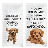 Toallas Tzhim Cavapoo para cocina con conjunto 2, útiles para secar manos con estilo.