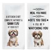 Toalla Tzhim con dibujo de Shih Tzu para decorar la cocina con estilo y practicidad.