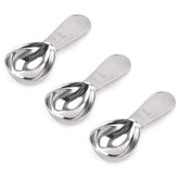 UdKeuld conjunto de cucharas de café en acero inoxidable, tres piezas, medidas claras