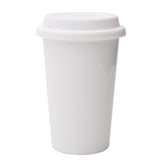 UDMG taza cerámica de doble pared con acabado blanco, mantiene temperatura y evita quemaduras