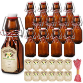Uiifan botellas de vidrio ámbar con tapa de giro cuadrada para vainilla y aromas.