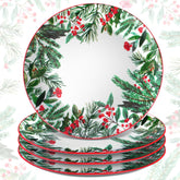 Uiifan plato cerámico de Navidad con árbol verde, ideal para ensaladas y postres