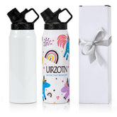 UIRZOTN dos botellas sublimación 32 oz frente, superficie lista para personalizar