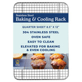 Ultra Cuisine rejilla enfriamiento para horno 8.5x12, enfriamiento y horneado uniforme.
