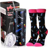 Umigy tumbler barbero con impresión frontal, ideal regalo para estilistas.