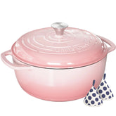 Olla Umite Chef 6QT con tapa rosa, sello hermético para conservar jugos y aromas.