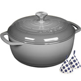 Umite Chef olla esmaltada con tapa hermetica para sellar jugos y sabor.
