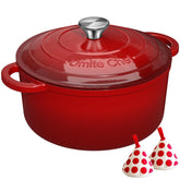 Olla Umite Chef esmaltada 5QT con tapa, ideal para sellar sabores con cierre hermético.