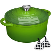 Olla Umite Chef de hierro esmaltado verde 5cuartos tapa hermética para conservar sabor.