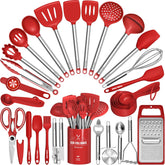 Utensilios Umite Chef en estuche rojo para organización diaria en la cocina.