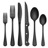 Umite Chef set cubiertos negro 72 piezas para mesa familiar y cenas cotidianas