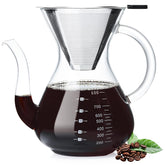 Unbreakable cafetera de goteo con doble filtro de acero inoxidable para un café claro y rico