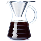 Unbreakable cafetera pour-over de 27 oz en escena, lista para una preparación rápida de café