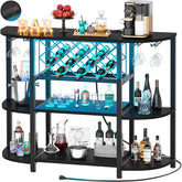 Unikito armario barra cafe 4 estantes LED: almacenamiento versátil para bebidas