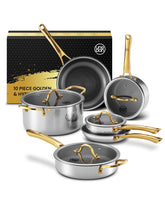UNOPAN sarten 8 pulgadas, oro martillado, antiadherente para cocinar con menos aceite